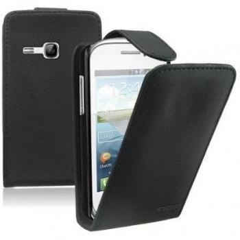 Negro Funda de Cuero para Samsung Galaxy Young