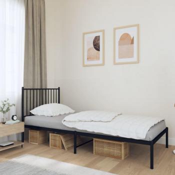 Cabecera de cama metálica negra 90x190 cm sin colchón vidaXL