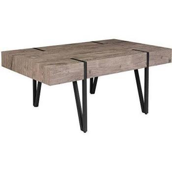 Mesa de Centro Moderna de Madera Oscura con Patas de Metal 100 x 60 cm Adena