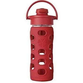 Lifefactory - botella de cristal con tapa tapa y rojo manga de silicona - 12 oz.
