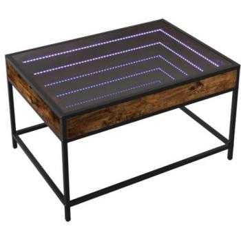 Mesa de centro con Infinity LED roble ahumado 70x50x41 cm