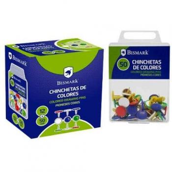 Bismark Blister 50 chinchetas Planas de Colores