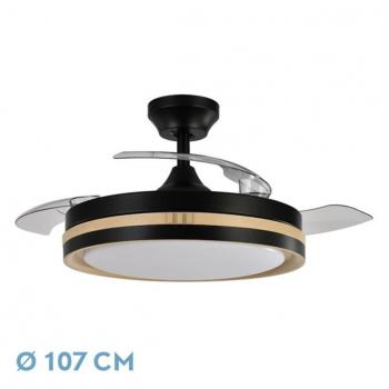 Ventilador DC Viper Negro/Madera 72W 3 Aspas