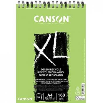 Ãlbum Espiral Microperforado, A4, 50 Hojas, Canson XL Recycled, Grano Fino 160g