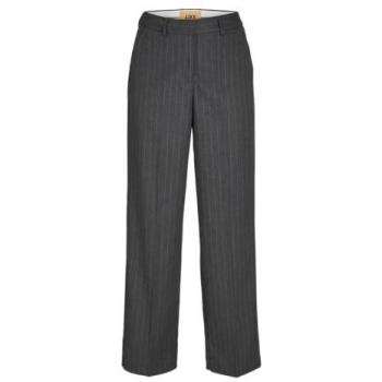 Pantalón de mujer Jack & Jones Mary de traje en raya diplomática, gris oscuro melange y gris claro, talla L