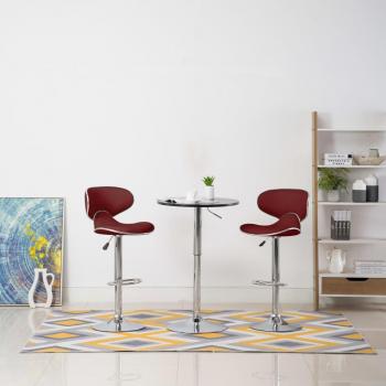 Taburetes de Bar 2 Pcs Rojo Cuero Sintético