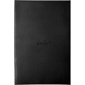 Funda porta-bloc + bloc Rhodiarama - Cuadrícula (5x5mm) - Negro