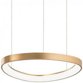 Lámpara colgante LED integrada Gemini 1 bombilla de metal, plástico y latón, color dorado, temperatura de color 3000K