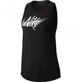 Nike W NK Dry Leg Tank TOM Swoosh, Mujer, Black, M