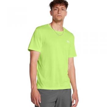 Camiseta técnica de running para hombre Under Armour Launch de manga corta color verde