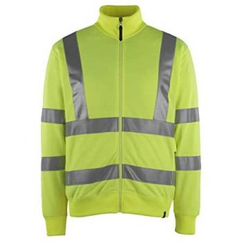 Sudadera con Cremallera Hi-Vis Amarillo Seguridad Mascot Maringa - Talla Mediana