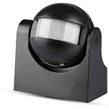 V-TAC SKU.5077 detector de presencia orientable IP44 negro vt-8003, plástico, y otro MATERIAUX, 300 W, color blanco, altura x anchura x profundidad: 86 mm x 60 mm x 98 mm