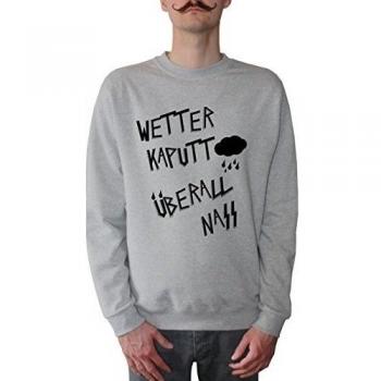 Mister Merchandise Sudadera para Hombre Wetter kaputt. Überall Nass. Regen Sturm Schlecht Suéter Sweater, Tamaño: XXL, Color: Grau