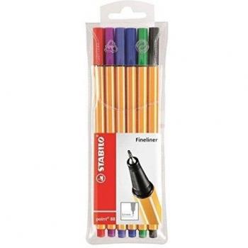 STABILO point 88 - Rotulador punta fina - Estuche con 6 colores