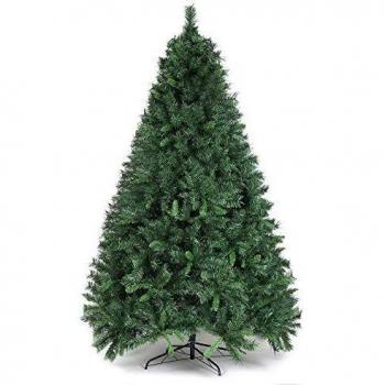 SALCAR Árbol de Navidad de 210 cm, Árbol Artificial con 868 Puntas, ignífugo, Abeto, construcción rápida Incl. Soporte para árbol de Navidad, Navidad decoración Verde 2.1 m