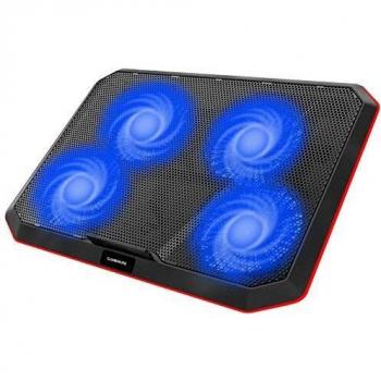 Gamenote Base de Refrigeracion Portatil Ventilador Gaming Cooler con 4 Ventiladores,Almohadilla de Metal, Soporte de Ajustable para Netbook de 15,6 a 17 Pulgadas con 2 Puerto USB
