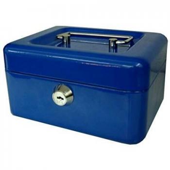 BTV | Caja Caudales con Llave para Contar y Transportar Dinero | Caja de Seguridad con Organizador de Monedas y Billetes | 15x11.5x8 cm
