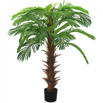 Palmera Cycas artificial de 140 cm con macetero y florero en color verde