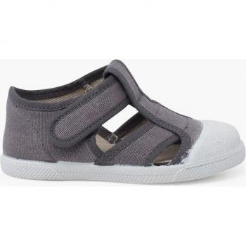 Sandalias cerradas de bebés de lona eco con puntera de goma