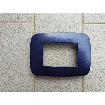 Placa Compatibles Axolute Bticino Color Azul Metálico - 4 Foros