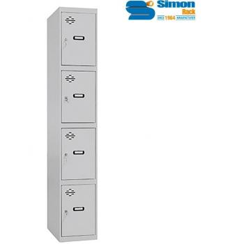Taquilla Metálica Simonlocker Pro 1/4 300 Desmontada con 4 Compartimentos, Dimensiones 180x30x50cm