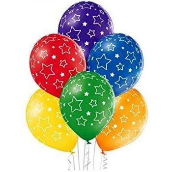 Party Fiesta 6 Globos Látex Estrellas