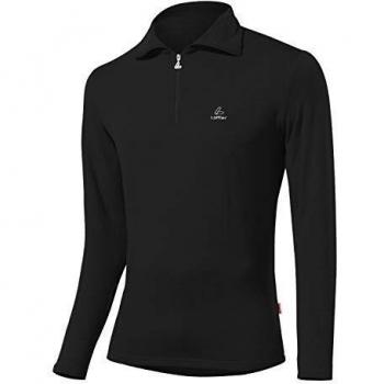 Löffler Transtex® Warm Zip Turtle Neck Pullover for Men - Black