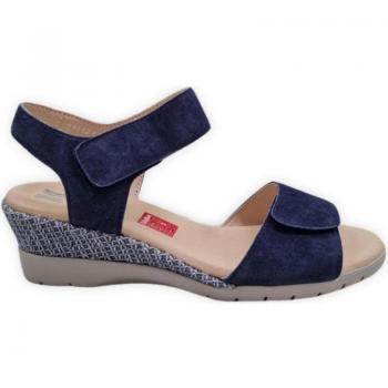 Sandalias Callaghan para mujer en piel de serraje color azul pacífico