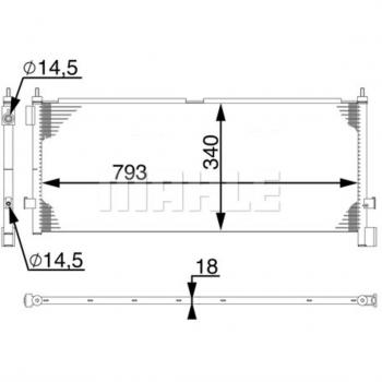 Condensador de aire acondicionado MAHLE AC 532 000S, compatible con sistemas de aire acondicionado, fabricado por MAHLE ORIGINAL, diseñado para proporcionar un rendimiento óptimo en la refrigeración del vehículo, alta eficiencia térmica,