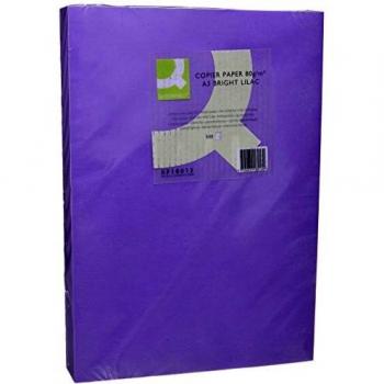 Q-Connect - Papel Color Din A3 80Gr Lila Paquete De 500 Hojas