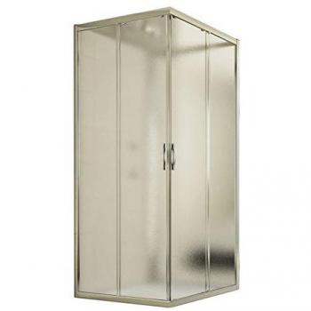 Mampara de ducha 3 lados vidrio impreso h 198 cm modelo Evolution Trio 75x75x75 cm cuadrada