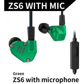 Auriculares Intrauditivos KZ ZS6 con Tecnología Híbrida 2DD + 2BA, 8 Controladores, Estéreo HIFI, Cancelación de Ruido, Ideal para Deportes y Videojuegos