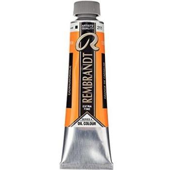 Talens Rembrandt - Excelentes colores de pintura al óleo - 40 ml - 211 Naranja cadmio