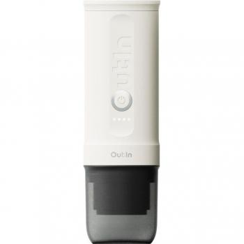 Cafetera Espresso Eléctrica Portátil Outin Nano 7500mAh Blanca Perla, Autocalentable, Compatible con Café Molido y Cápsulas NS