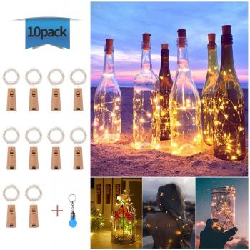 Luces de Botella de Vino, Cadenas Luces para Botella de Luz, DIY Guirnaldas Luces Led Románticas para Boda, Navidad, Fiesta, Hogar, Exterior, Jardín, Terraza, Dormitorio, Blanco Cálido, 10*20 LED, 2M
