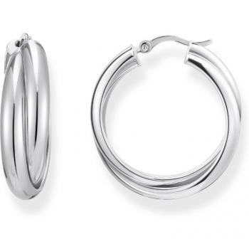 Thomas Sabo Sterling Silver Intertwined Large Hoop Earrings for Women