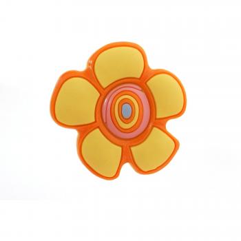 Sotech SO-Tech® Muebles Perilla Muebles Agarre de Goma manija Infantiles con Adorno Flor Color Amarillo