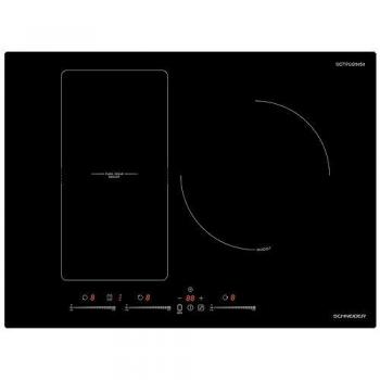 Schneider SCTI7031N5/1 Placa de Inducción 3 Zonas Flexible 70cm Negro, 7400W, Control táctil, Temporizador