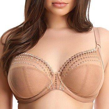 Elomi Matilda Full Cup Underwire Plunge Bra in Caffe Au Lait, Women's Plus Size 40E