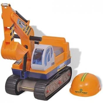 vidaXL Excavadora Correpasillos de Material Plástico de Color Amarillo con Casco