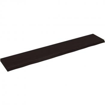Estantería de Madera de Roble Macizo Tratado Marrón Oscuro 220x40x(2-6) cm