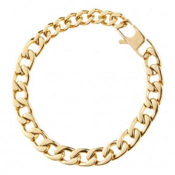 Pulsera de acero color oro para hombre BREIL colección BLOCK CHAIN Talla 22 sin piedras - Mod. TJ3257