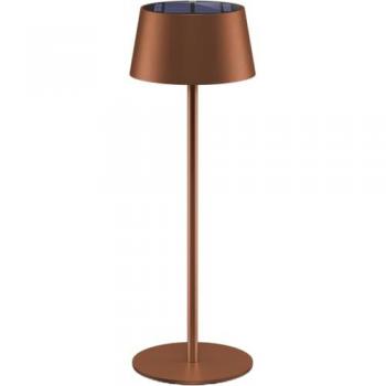 Lámpara de mesa LED solar recargable atenuable IP44 bronce 150 lm