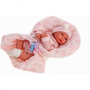 Muñeca Recién Nacida Nica Manta Rosa de Antonio Juan.