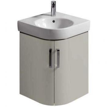 Mueble de baño esquina Geberit Renova Compact 48,2x60,5x48 cm, gris claro mate/brillante