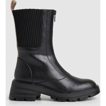 Pepe Jeans Women's Black Soda Mask Ankle Boots with Front Zipper