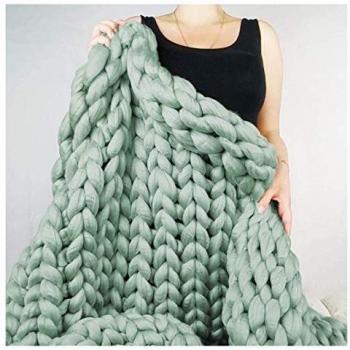 Manta De Punto Grueso,Lana Merino Chunky Tejido De Punto Mantas,Cálida Manta de Tiro Suave,Sofa Bed Lounge Decorator Home Decor