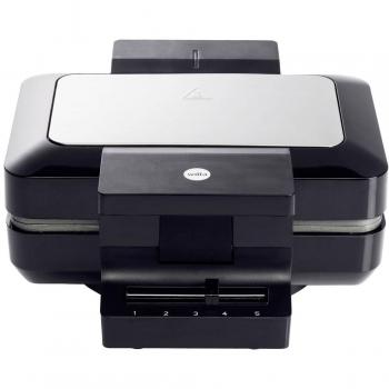 Gofrera Wilfa BW-1000B, 2 superficies de cocción grandes, 1000 W, antiadherente y termostato ajustable