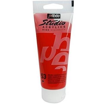 Pébéo - Acrílico Fine Studio - Pintura acrílica Rojo - Rojo Cadmio Oscuro Imitatión - 100 ml