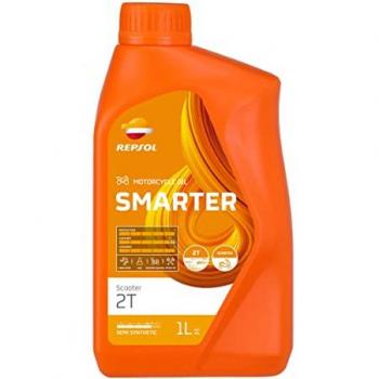 Aceite Repsol Smarter Scooter 2T 1L - Aceite lubricante sintético para scooters urbanos, menos emisiones y mayor rendimiento